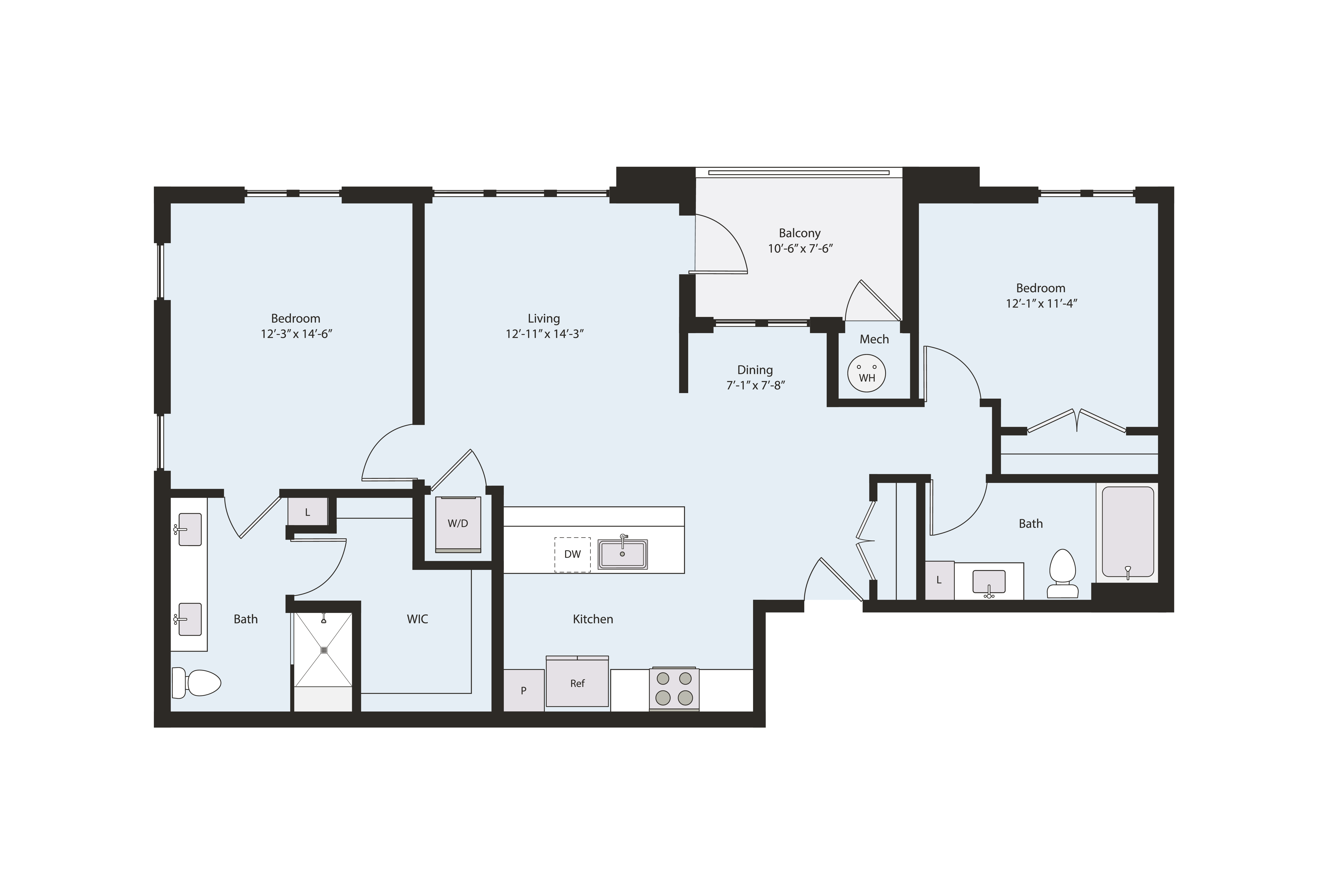 Floor plan layout diagram for B1-1